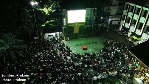 nobar timnas di banjarmasin